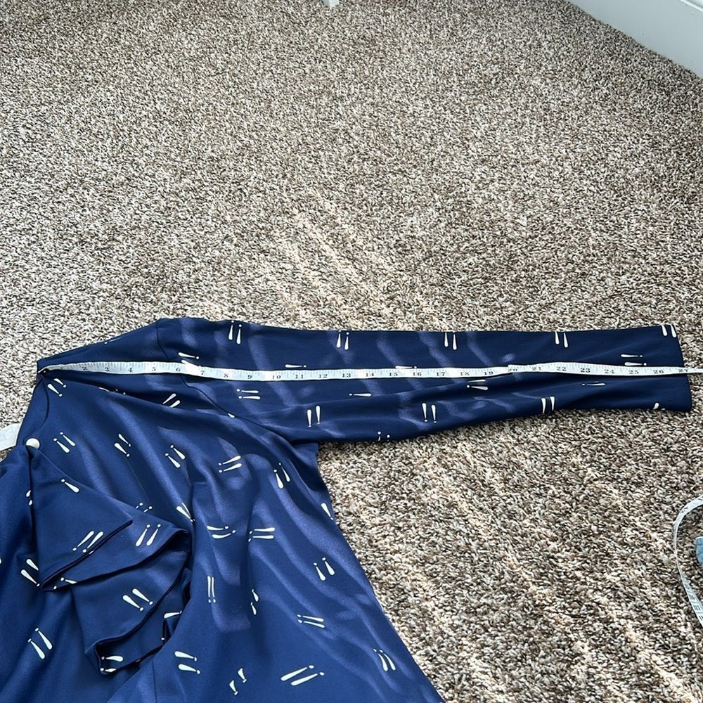 Vintage Blair Shirt Navy Exclamation Retro 80s 90s Business Longsleeve Dress - Picture 12 of 12